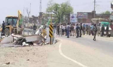 आरा-बक्सर फोरलेन पर हटाई गई मजार, ड्रोन कैमरे से होती रही निगरानी...