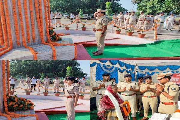 आरा : पुलिस संस्मरण दिवस पर शहीदों को किया गया नमन, शहीद स्मारक पर पुष्प अर्पित कर दी गयी सलामी...