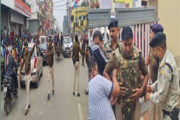 आरा : बैंक में 16 लाख की डकैती, एसपी समेत 150 पुलिसकर्मी राइफल-पिस्टल लेकर पहुंचे, पीछे के दरवाजे से लुटेरे फरार...
