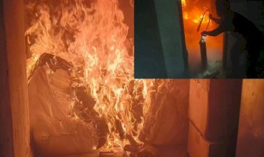 आरा सदर अस्पताल: ओल्ड OPD का ड्रेसिंग रूम खाक, बाल्टी-लोटा से आग बुझाते दिखे स्टाफ...