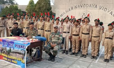 पीएम श्री नवोदय विद्यालय अररिया में एनसीसी “ए” सर्टिफिकेट परीक्षा का आयोजन