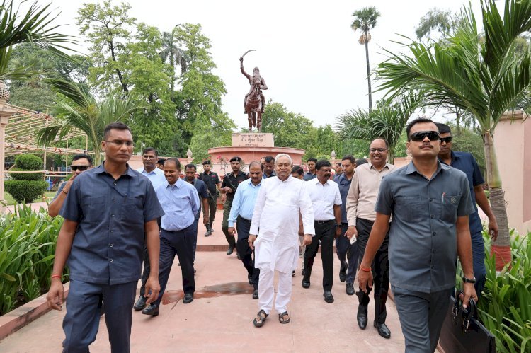 मुख्यमंत्री ने शहीद वीर कुंवर सिंह आजादी पार्क का किया निरीक्षण, 23 अप्रैल को शौर्य दिवस पर जे०पी० गंगा पथ के पास आयोजित होनेवाले एयर शो कार्यक्रम की तैयारियों का लिया जायजा,